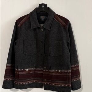 Pendleton Charcoal and Burgundy Wool Jacket